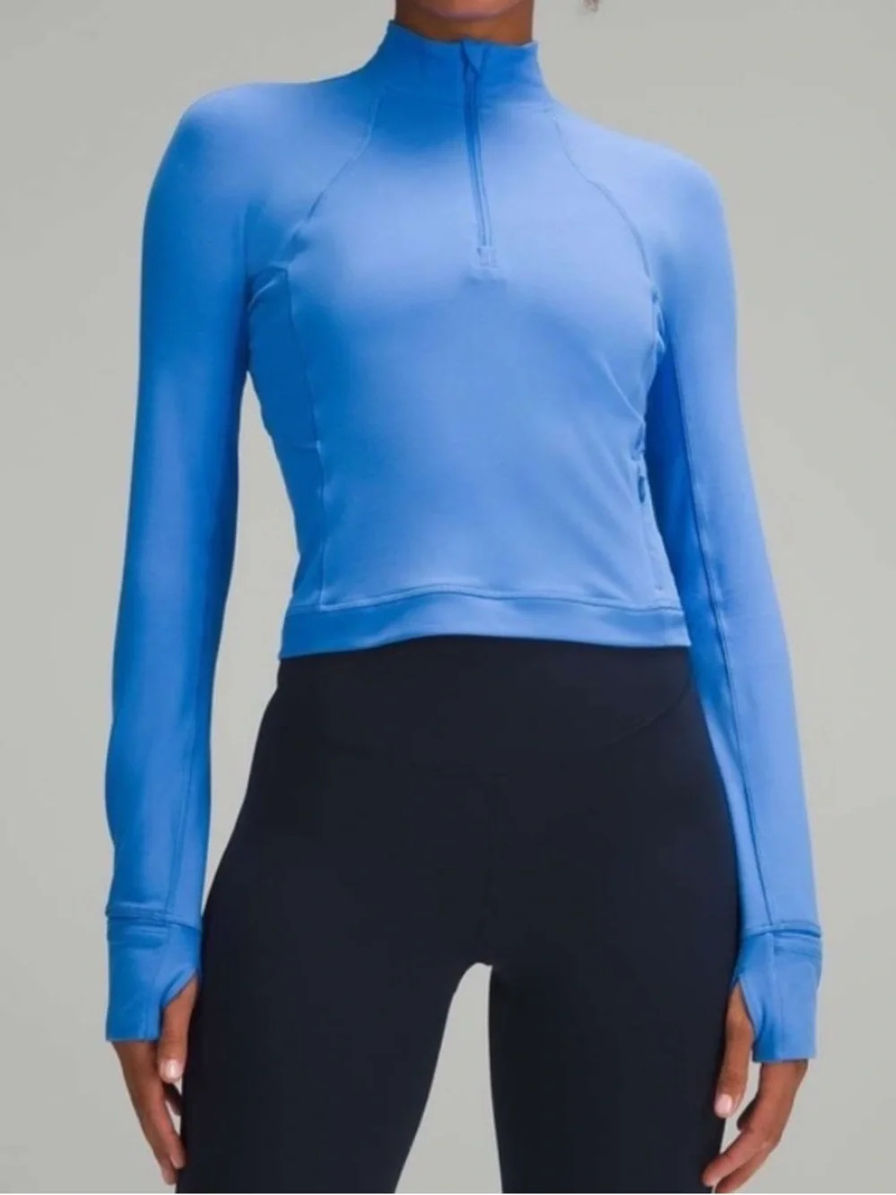lululemon athletica long-sleeve half-zip top in bright blue - Picture 1 of 10